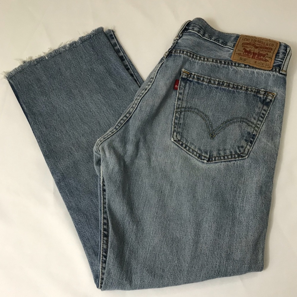 Levi’s 505 VTG Mom Jeans Straight Leg Frayed Hem - Picture 6 of 12